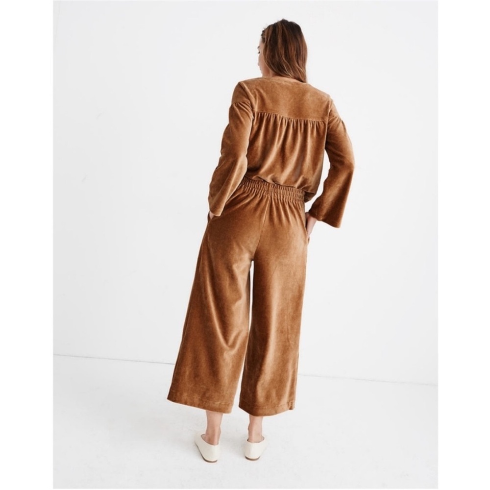 MADEWELL Wide Leg Cropped Pants XL Corduroy Velour Pull-On Academia Loungewear - Picture 10 of 12
